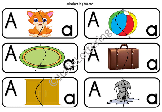 Alphabet letter a- puzzles/legkaart Afrikaans and ENglish