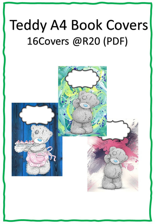 Teddy Book Covers A4 size PDF format