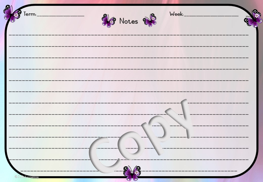 2023 Teachers Planner Butterfly Theme English