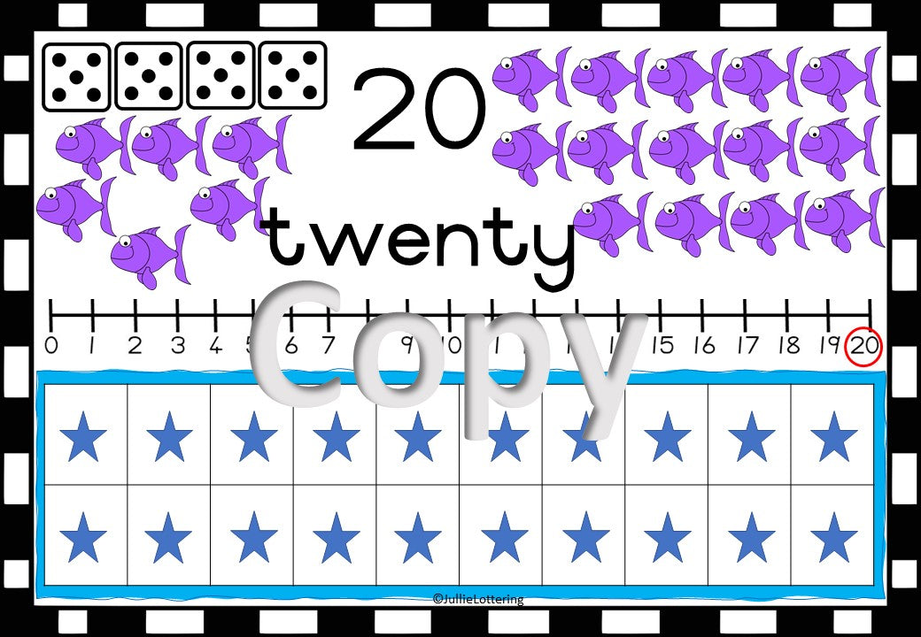 Numbers 1-20 wallcharts and number lines English