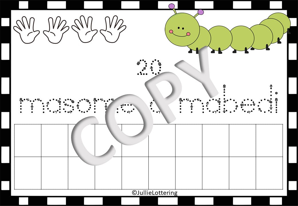 Playdough number sense cards 1-20 Tswana