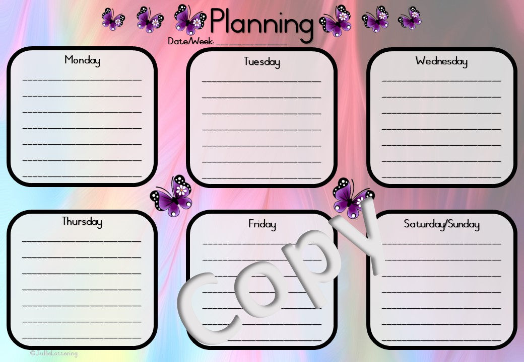 2023 Teachers Planner Butterfly Theme English