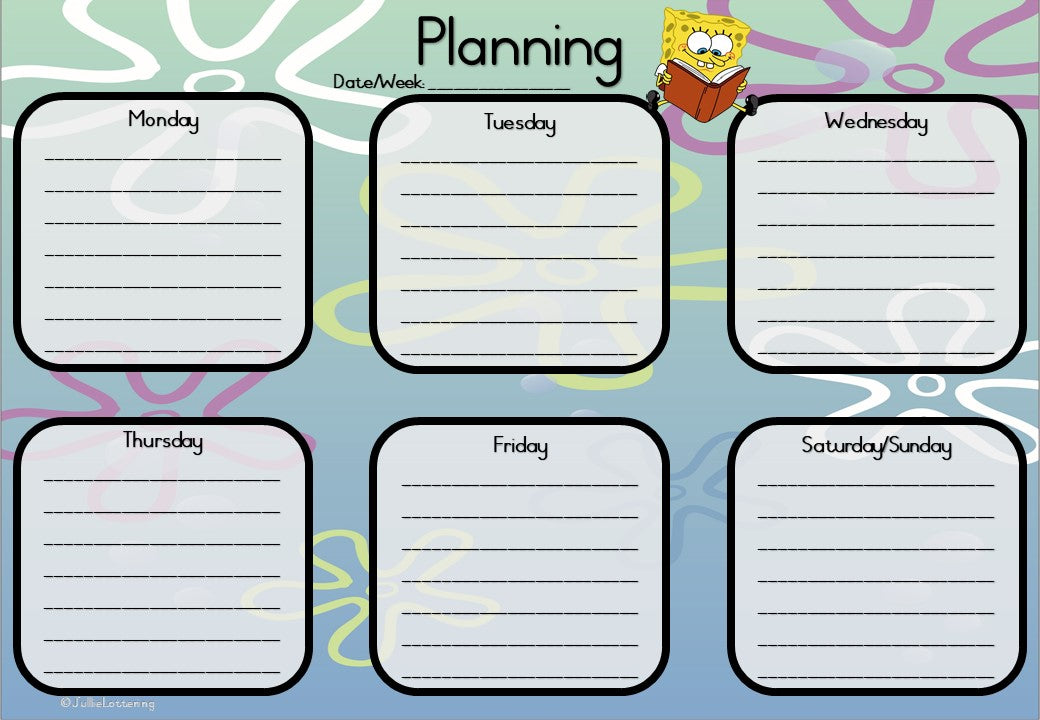 Teachers Planner 2023 - Spongebob theme