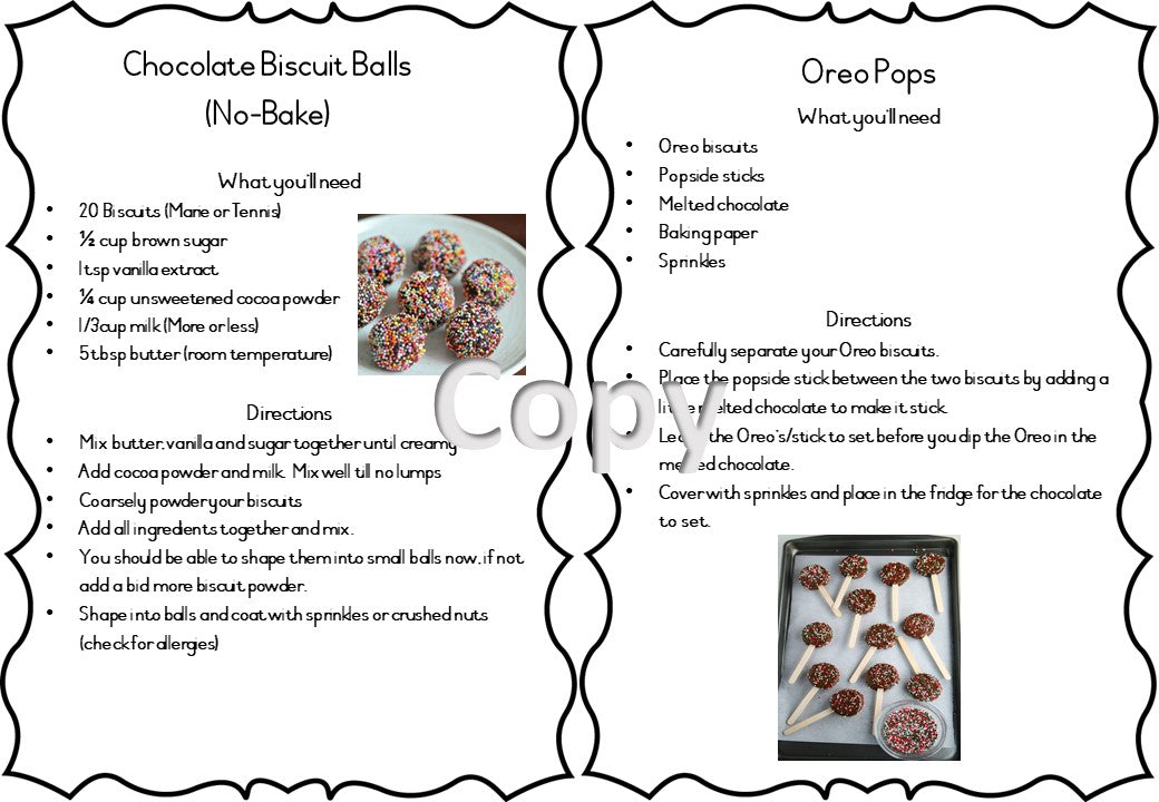 Make and Bake English Booklet