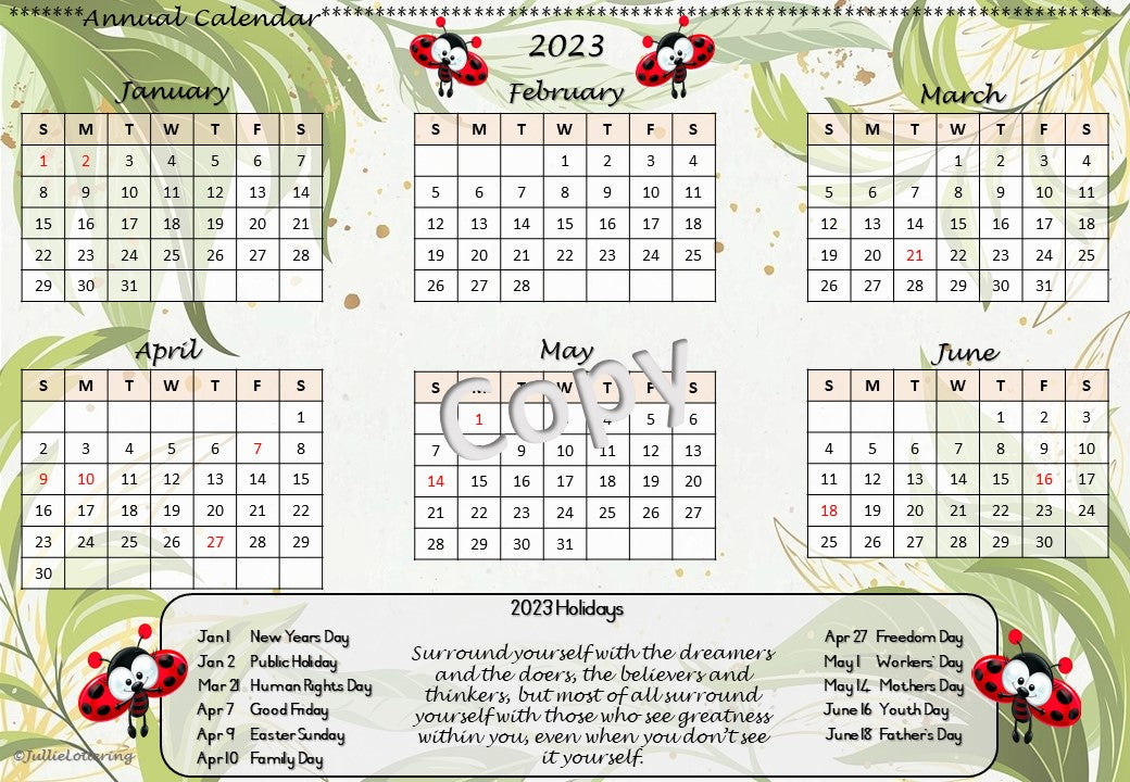 Teachers Planner 2023 - Ladybug theme