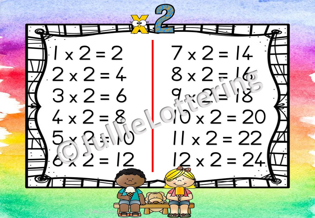 2X Times table workbook