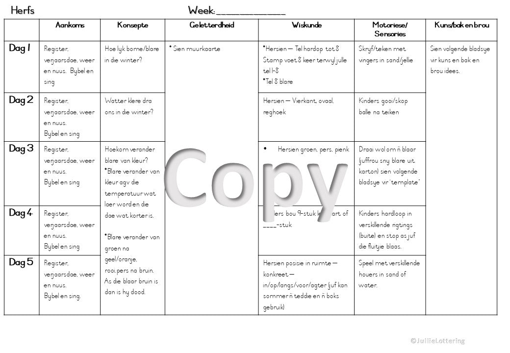 3-4jaar Lesbeplanning kwartaal 3 (Afrikaans) 2022