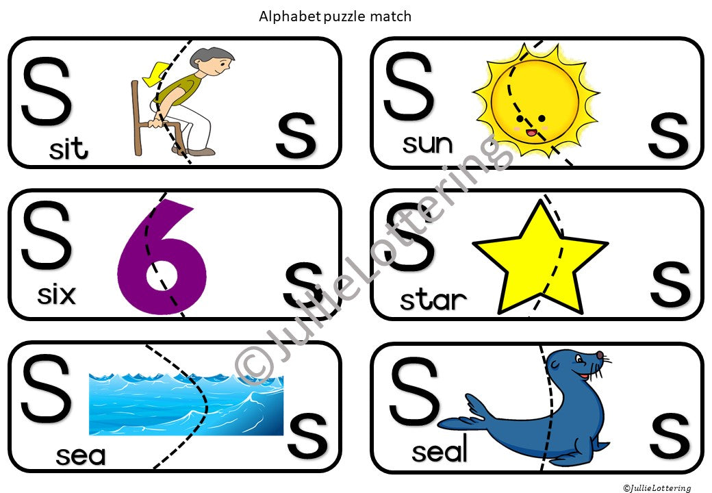 Alphabet letter S - puzzle/legkaarte Afrikaans and English