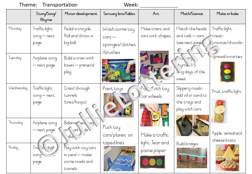 2-3yrs Lesson planning Term 2