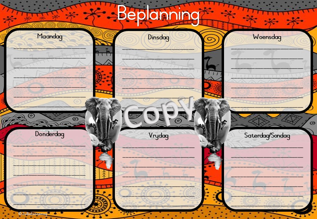 Suid-Afrika Tema Lesbeplanning 2-3jariges