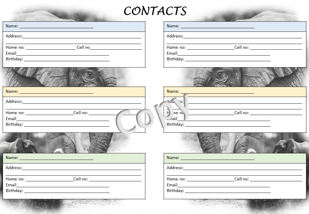 2023 Teachers Planner Elephant Theme English