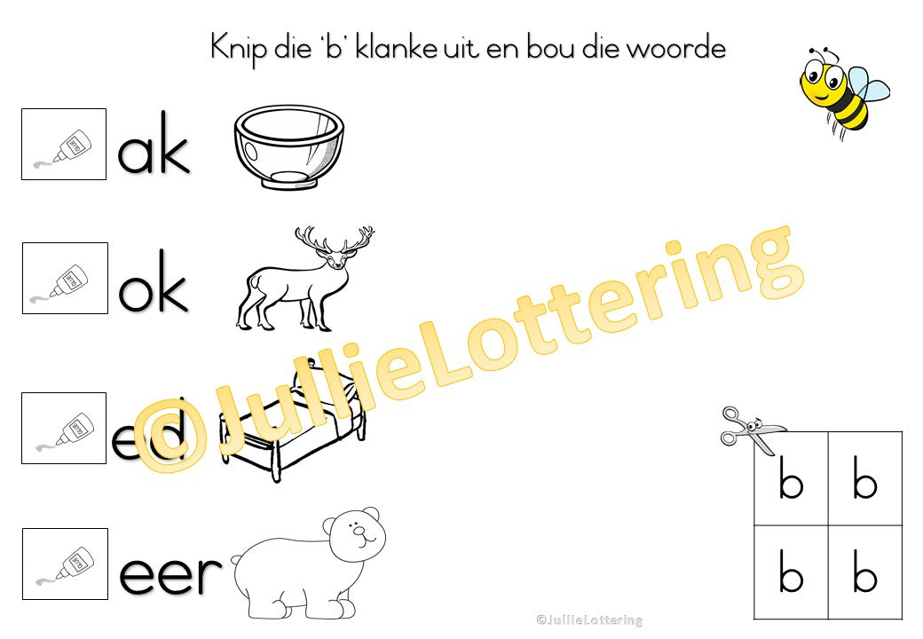 Alfabet boekie "B-klank" Afrikaans (gratis)