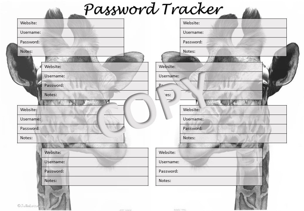 Teachers Planner Giraffes Theme English